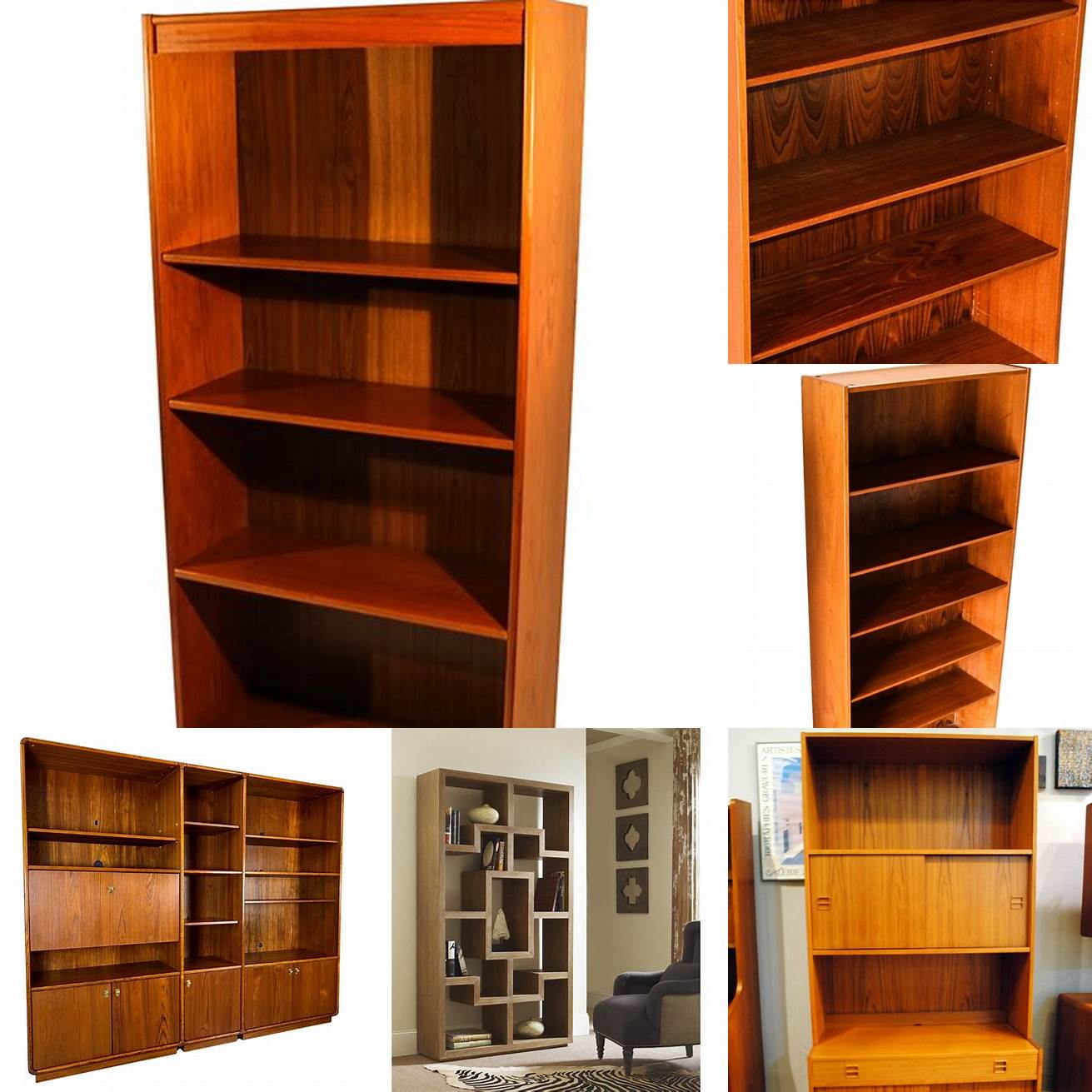 Modern Teak Wood Bookcase