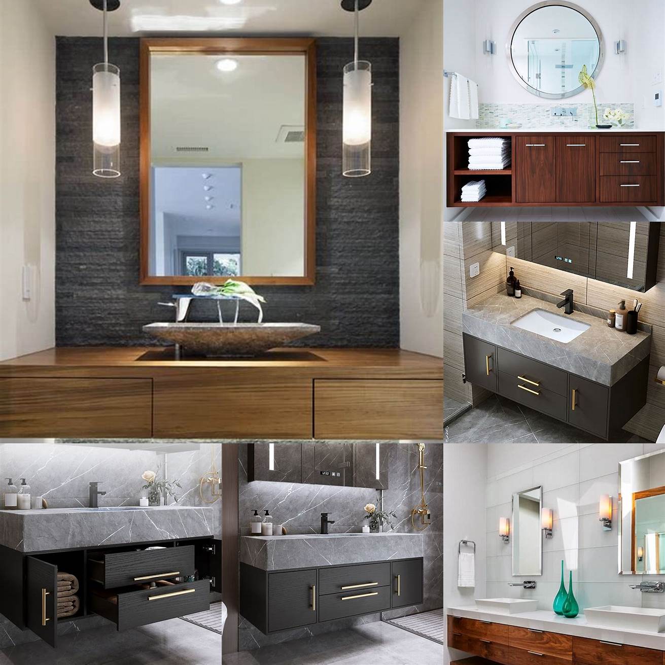 Modern design Wall mounted vanities have a sleek and modern look that can give your bathroom a fresh and updated appearance
