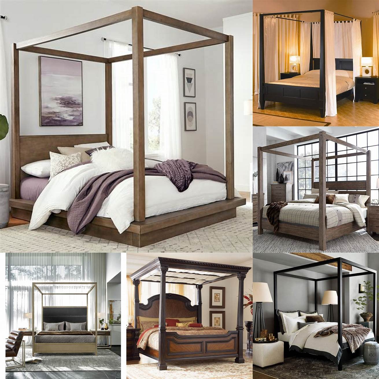 Modern king bed with canopy