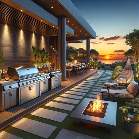 Modern grill area furniture placement