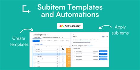 Monday.com Subitem Templates