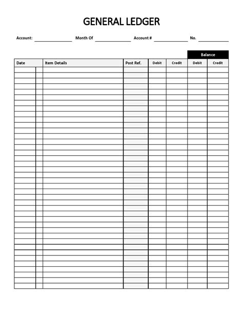Money Ledger Template
