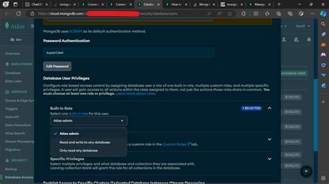 MongoDB - admin user not authorized