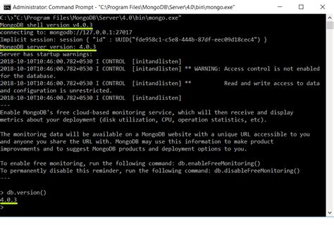 MongoDB How to find the exact version of installed MongoDB
