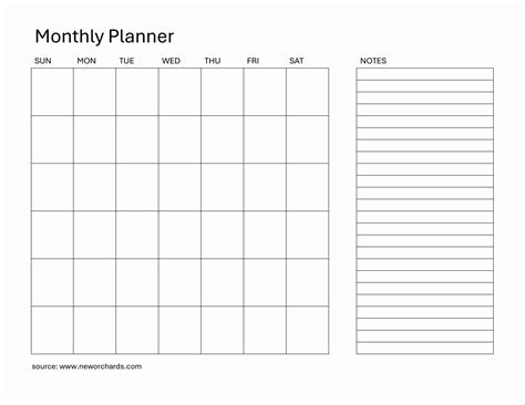 Monthly Plan Template