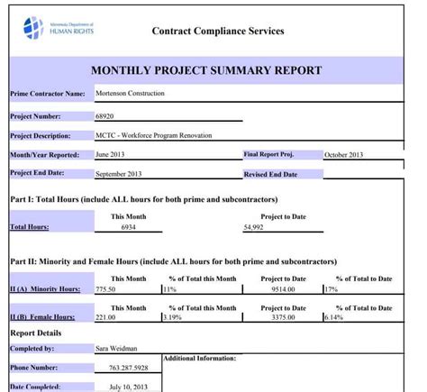Monthly Report Template