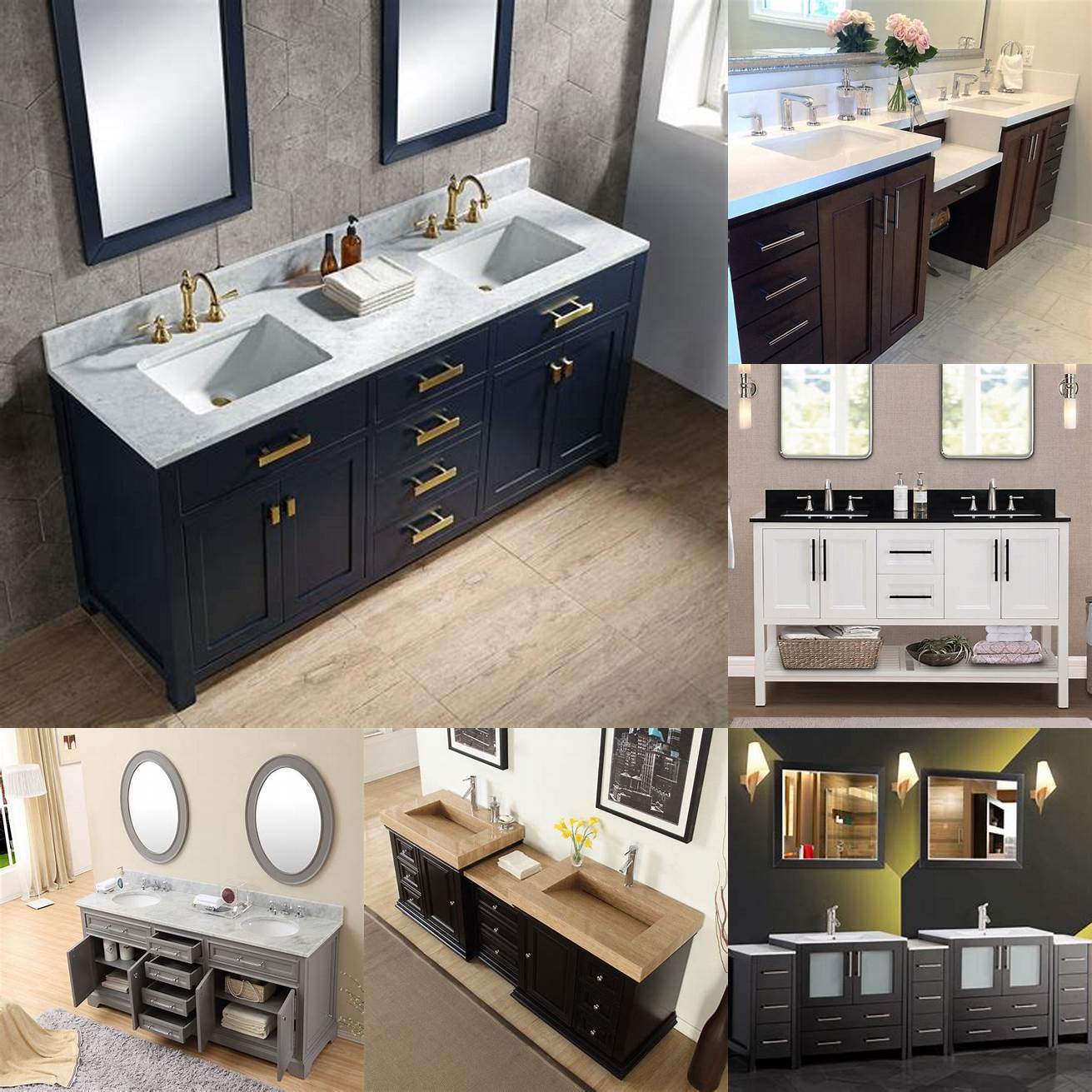 More Counter Space A dual sink bathroom vanity provides more counter space which can be perfect for couples who need extra space for their toiletries
