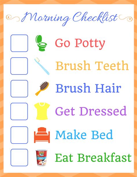Morning Routine Printable