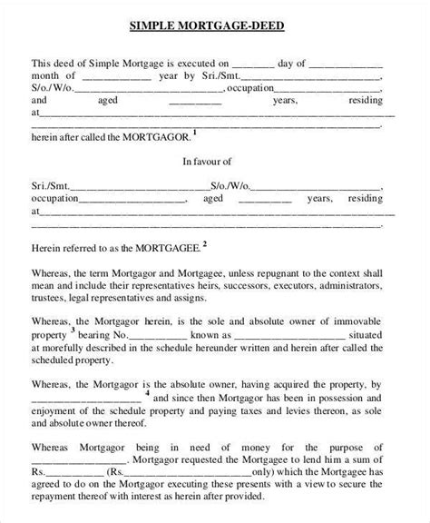 Mortgage Contract Template