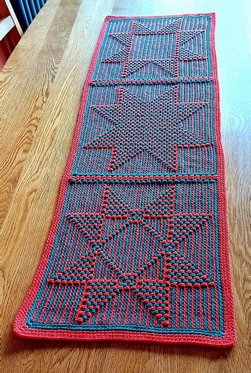 Mosaic Crochet Table Runner Pattern
