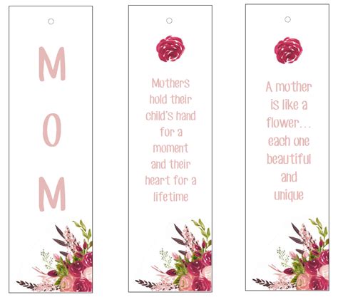 Mother's Day Bookmarks Printable Free