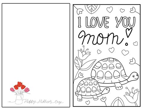 Mother's Day Card Printable Coloring