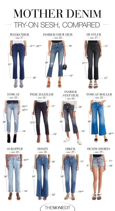 Mother Jeans Size Chart