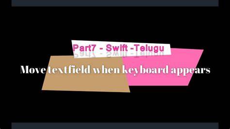 Move textfield when keyboard appears swift