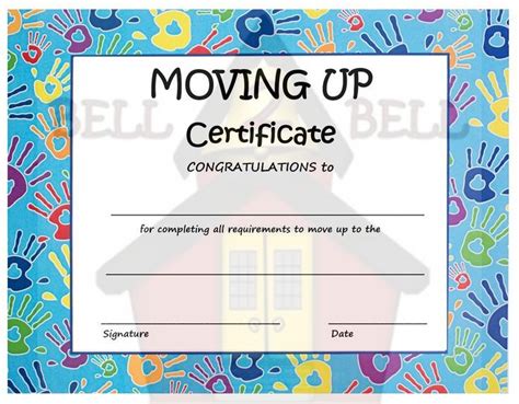 Moving Up Certificate Template Free