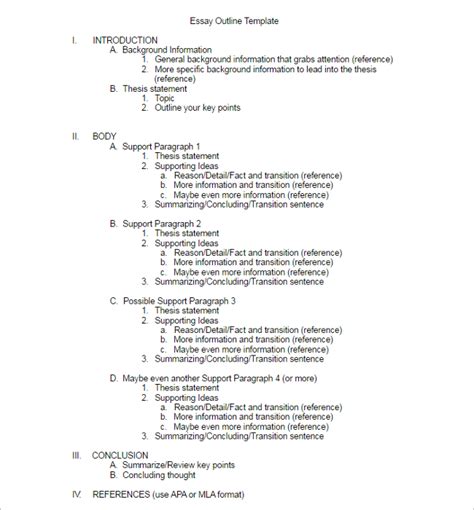 Ms Word Outline Template