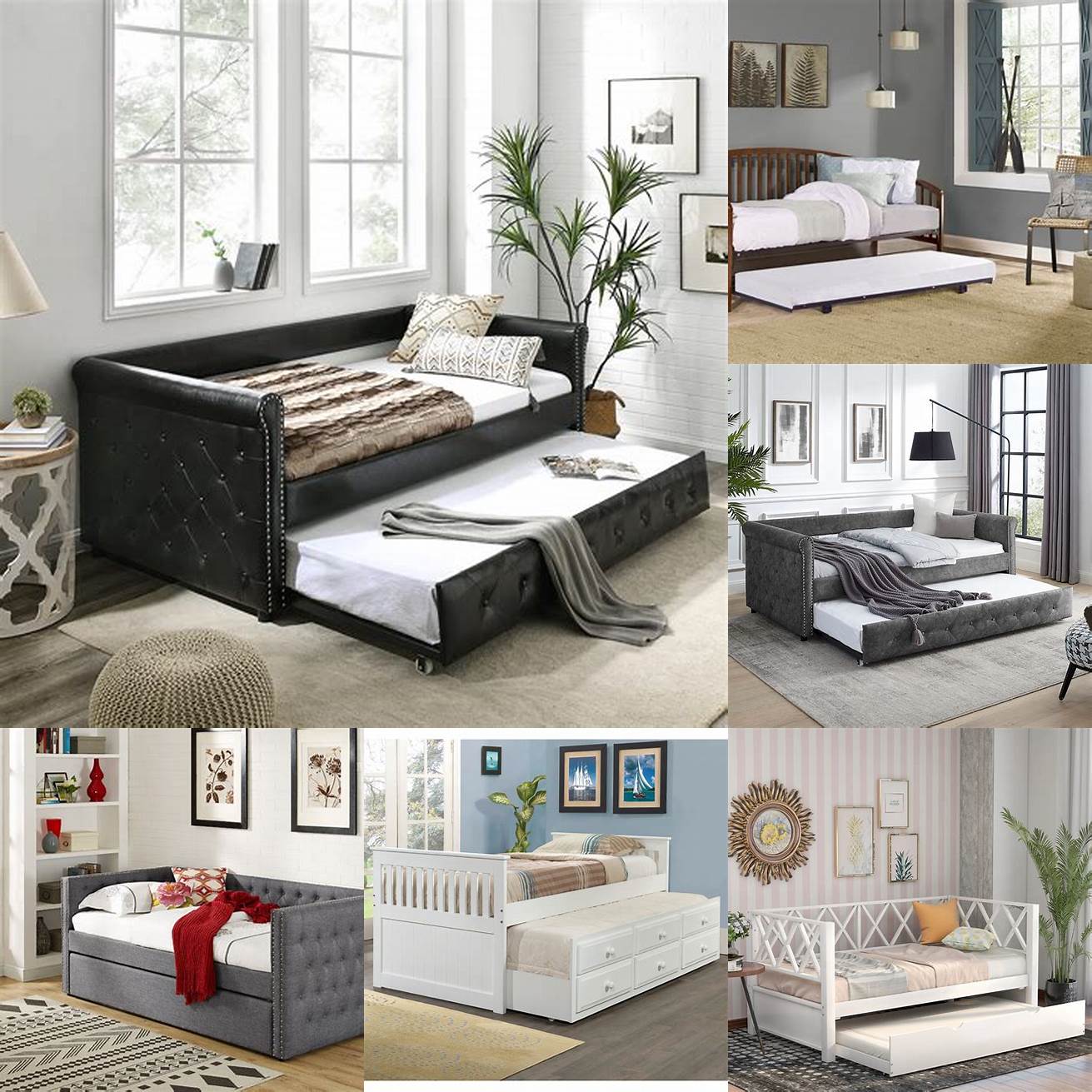 Multi-functional Depending on the bed frame design twin beds with trundle can also serve as a sofa or a daybed during the day This feature makes them a versatile option for small apartments or living rooms