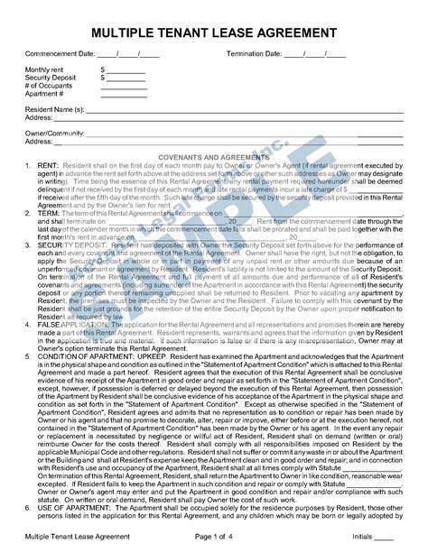 Multiple Tenant Lease Agreement Template