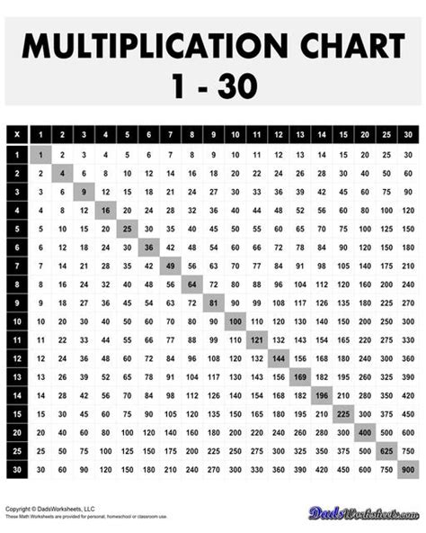 Multiplication Chart 1 300