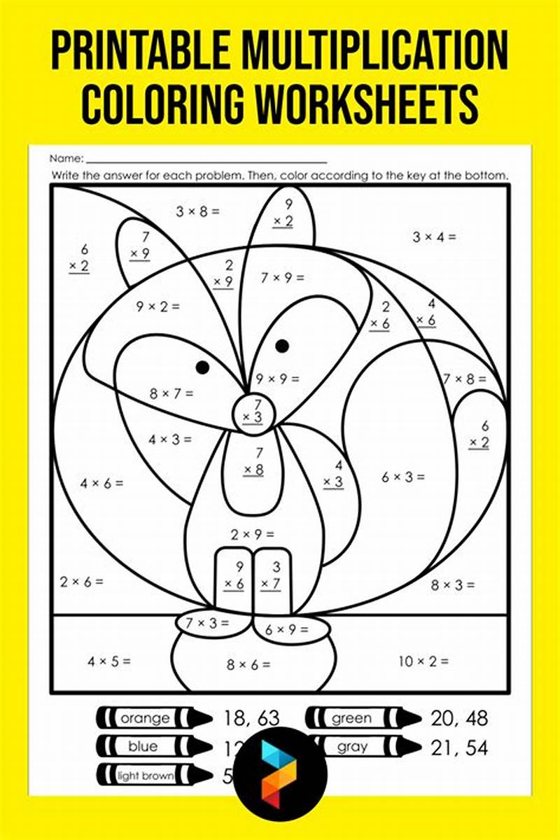 Multiplication Coloring Printable