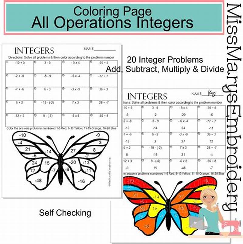 Multiplying Integers Coloring Worksheet Free