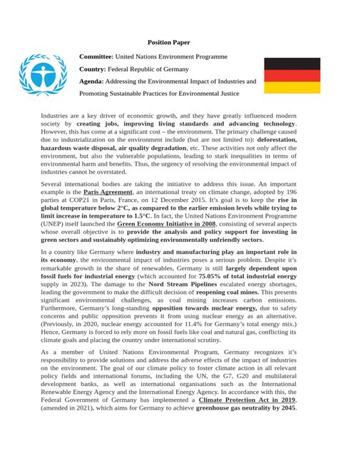 Mun Position Paper Template