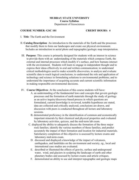 Murray State University Course Catalog