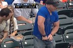 Muscle Guy Can't Open Bottle of Water at Baseball Game