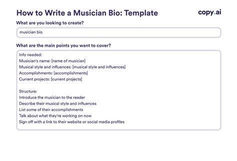 Music Bio Template