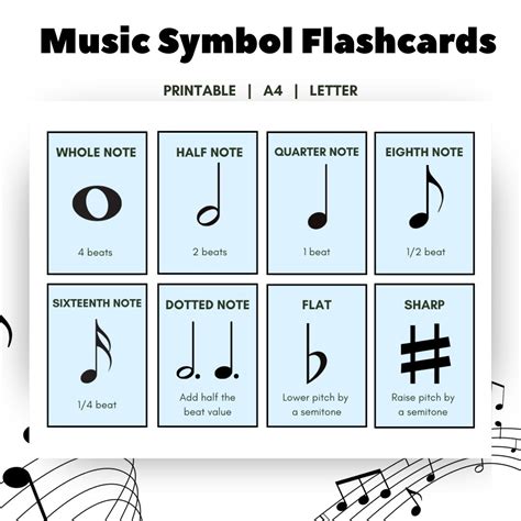 Music Note Flashcards Printable