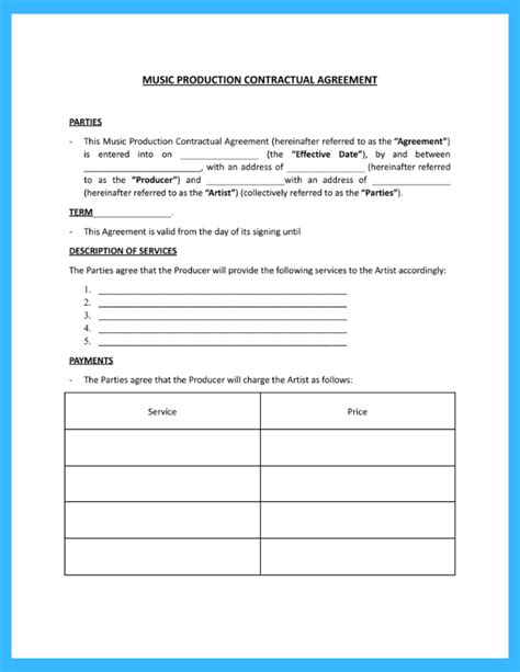 Music Production Agreement Template