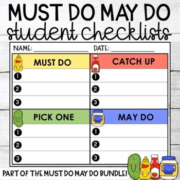 Must Do May Do Template