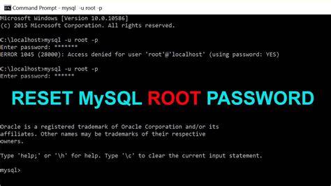MySQL How to reset or change the MySQL root password