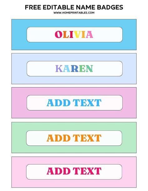 Name Labels Template
