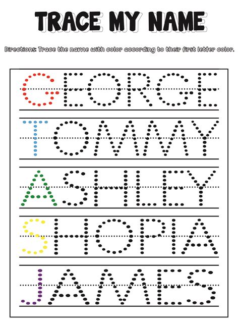 Name Tracing Templates