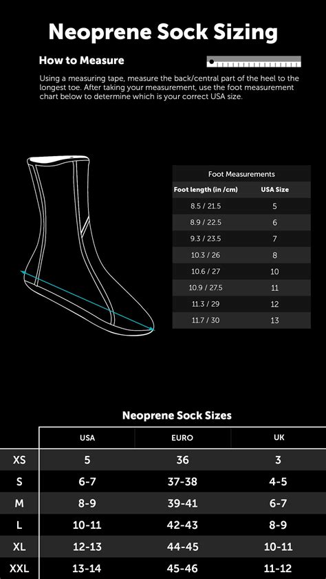 Nano Socks Size Chart