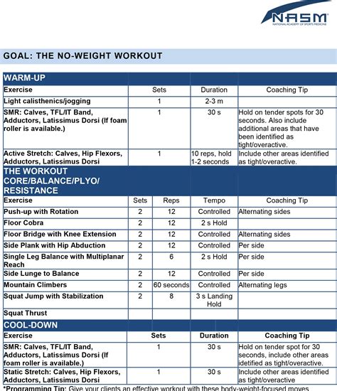 Nasm Exercise Template
