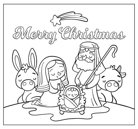 Nativity Scene Coloring Pages Printable