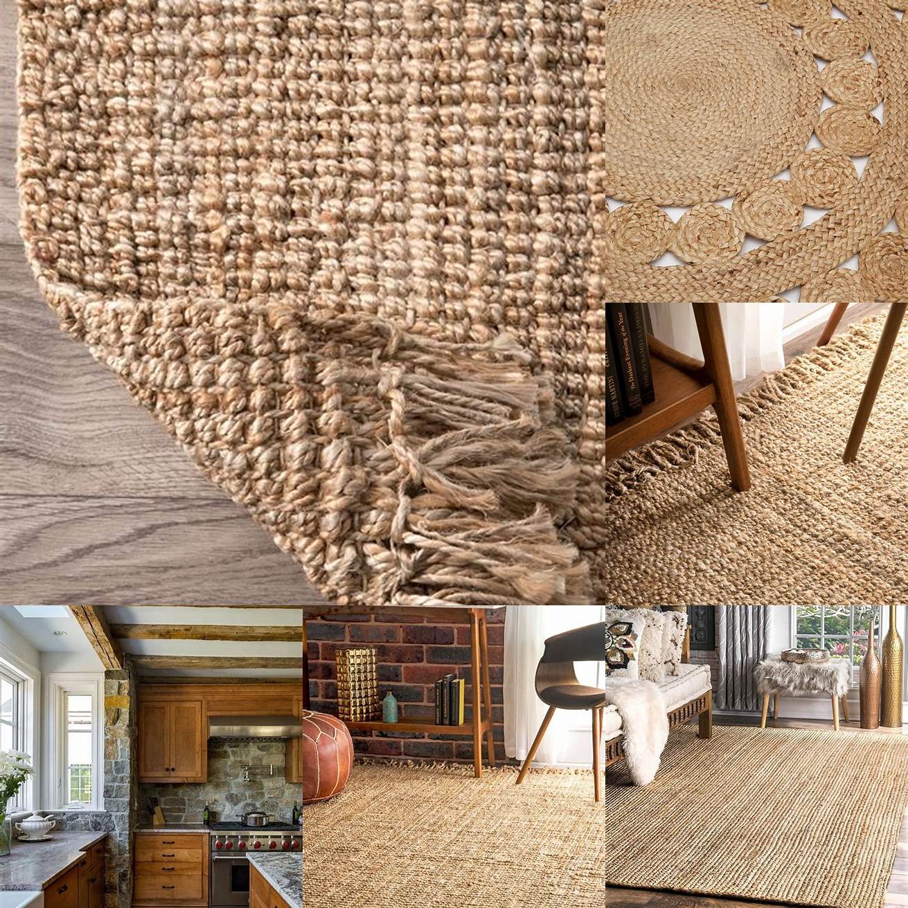 Natural fibers such as jute or bamboo add a rustic and earthy feel to your kitchen