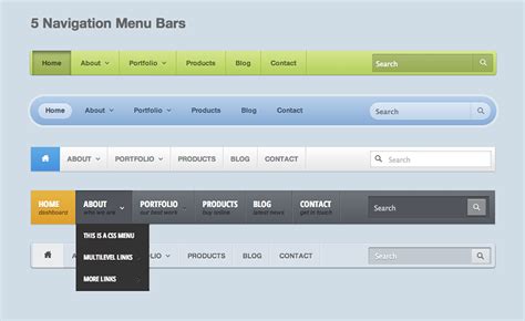 Navigation And Menus Templates