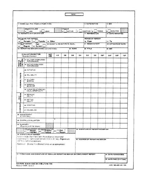Navy Evaluation Template