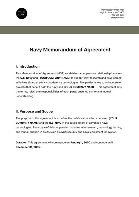 Navy Memorandum Format Template