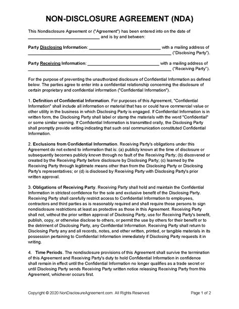 Nda Templates Free