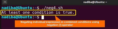 Negate if condition in bash script