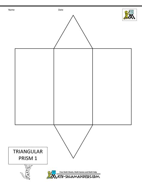 Net Of A Triangular Prism Printable