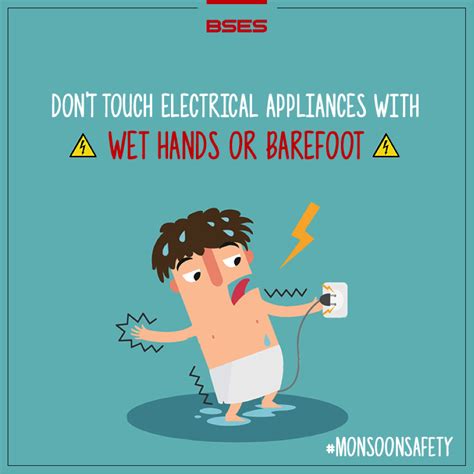 Never Touch Electrical Devices with Wet Hands
