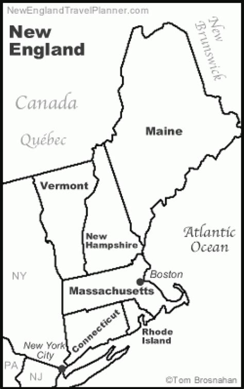 New England States Map Printable