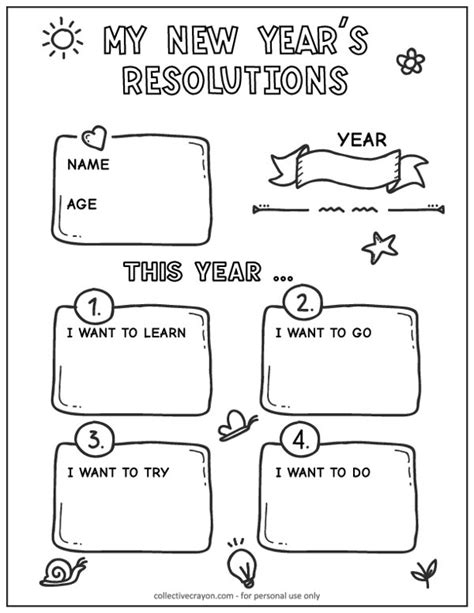 New Years Resolutions Template