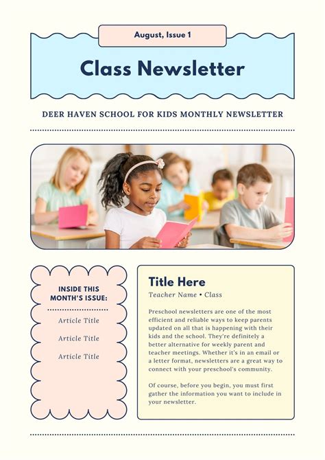 Newsletter For Preschool Template