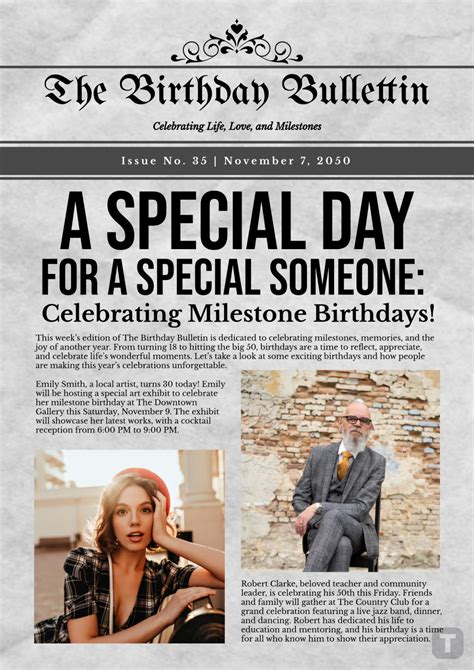Newspaper Birthday Template